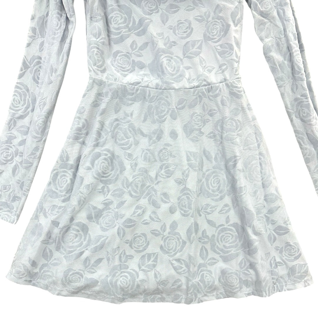Wild Fable Blue Grey Velvet Rose Mini Dress