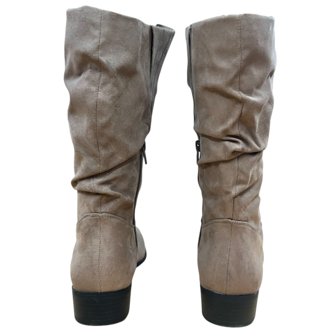 Taupe Suede Slouchy Boots