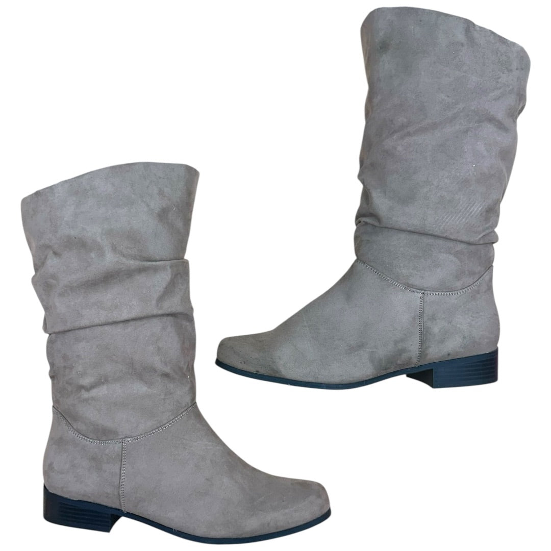 Taupe Suede Slouchy Boots