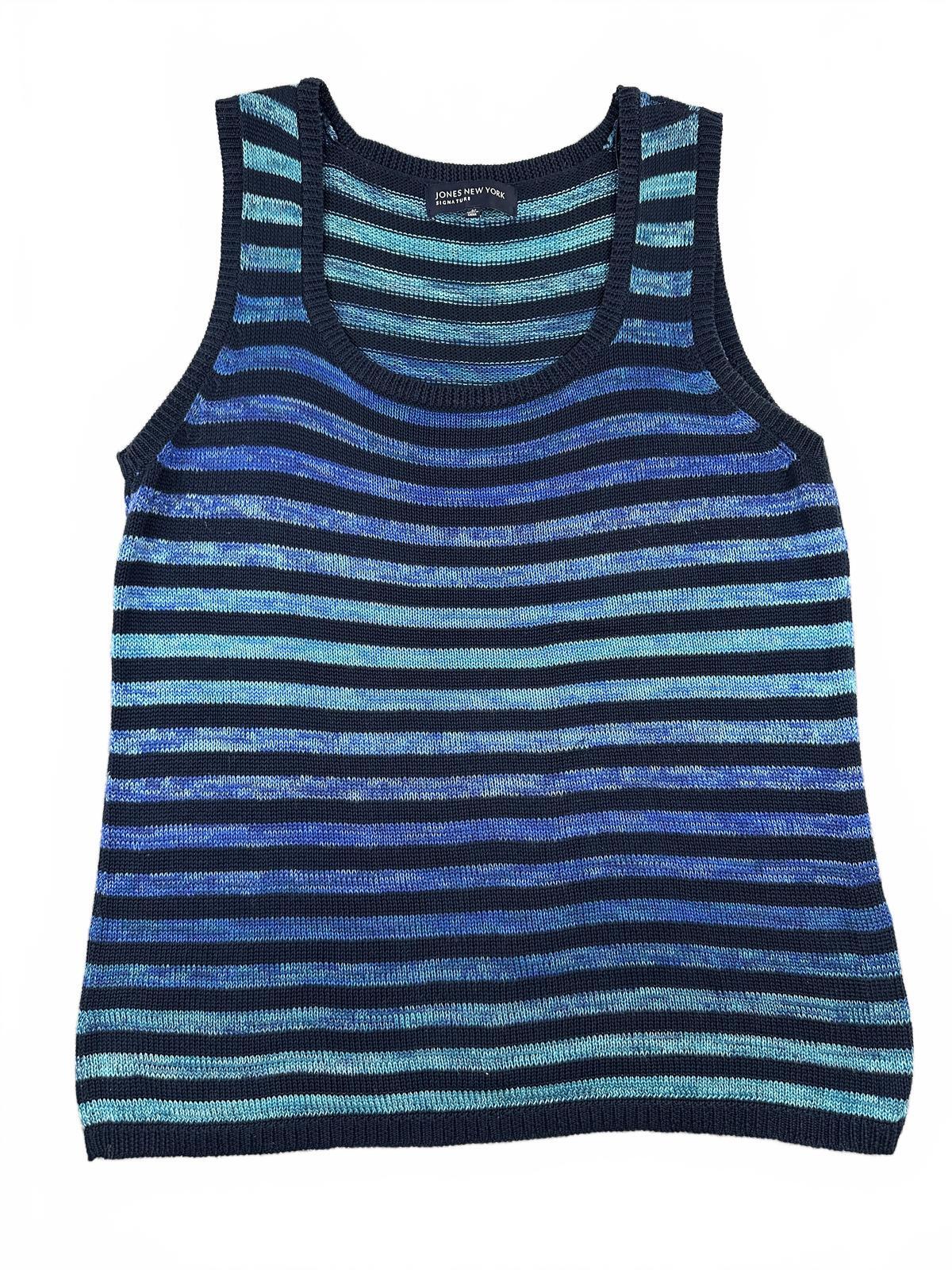 Jones New York Signature Striped Knit Tank Top