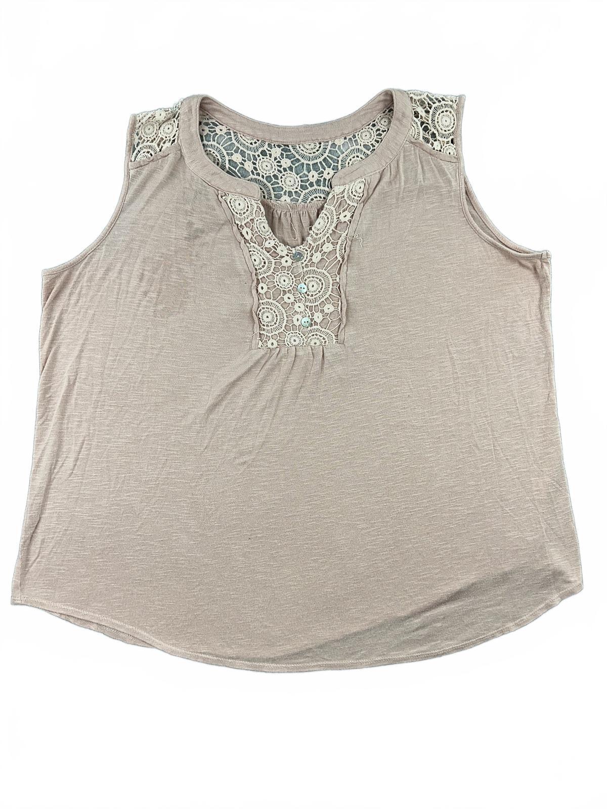 Bohemian Lace Sleeveless Top Pink Cream Festival Casual Indie