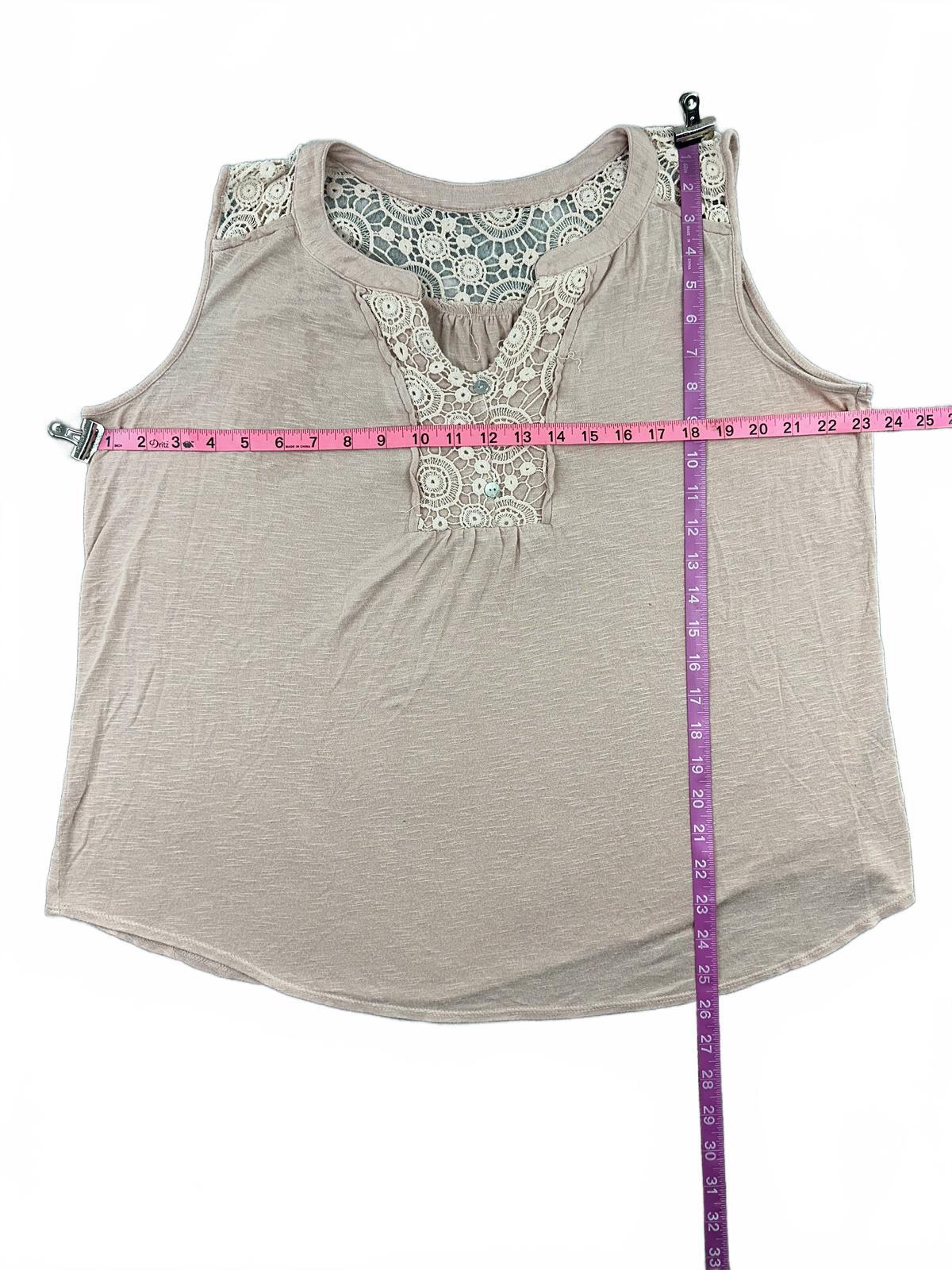 Bohemian Lace Sleeveless Top Pink Cream Festival Casual Indie