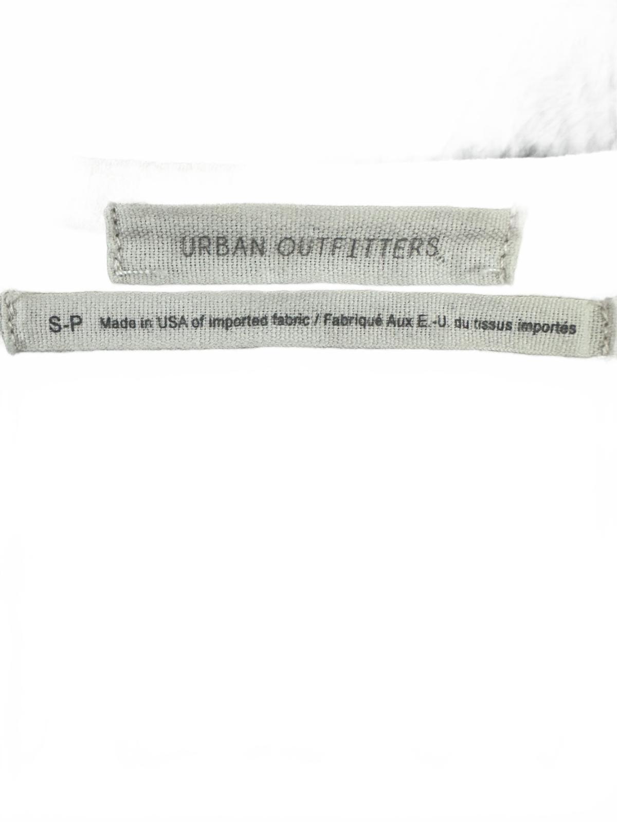 Urban Outfitters Cream Peplum Top with Flutter Sleeves and Deep V Neck