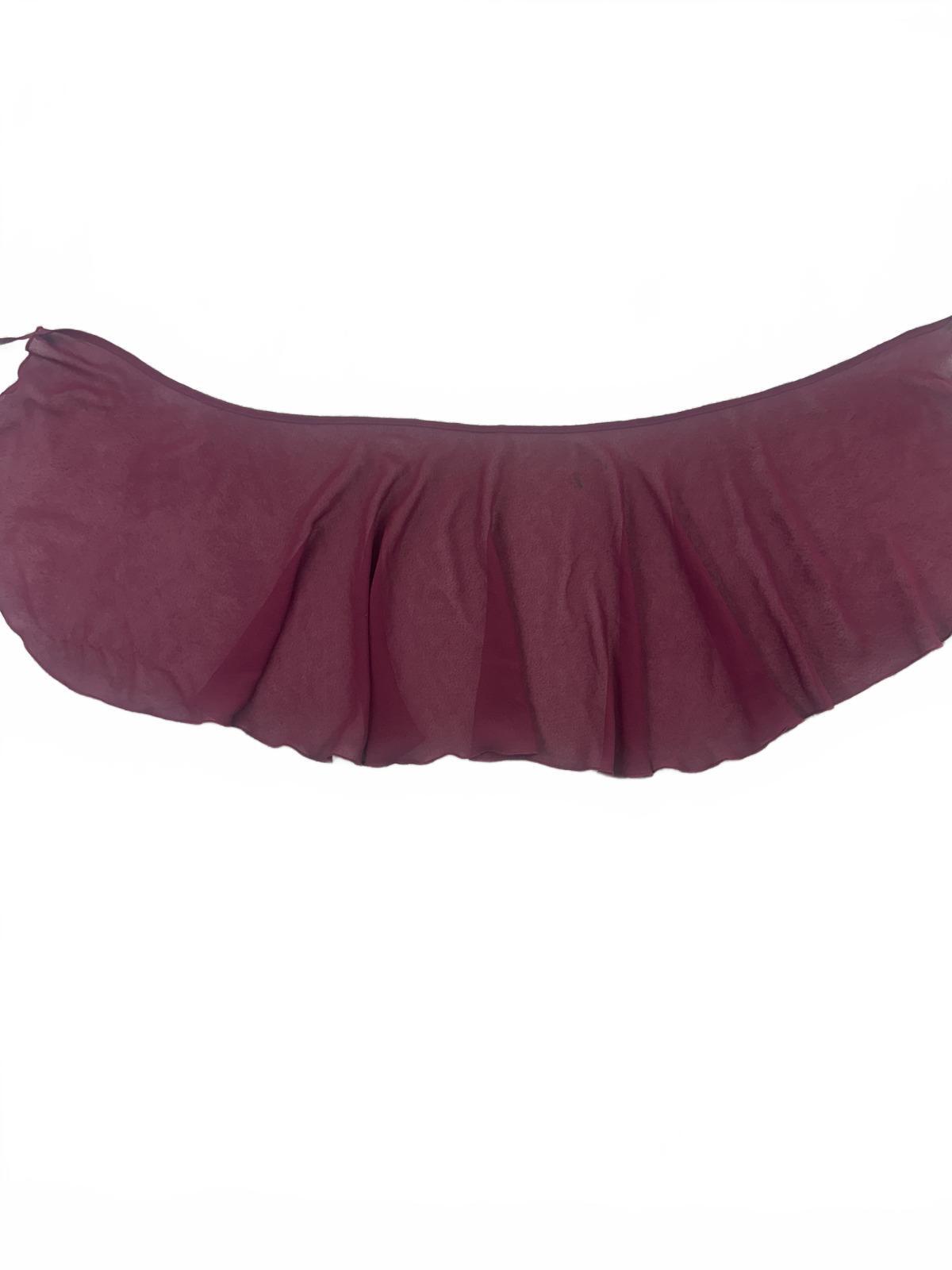 Sheer Burgundy Wrap Skirt Bohemian Feminine Flowing Summer Skirt