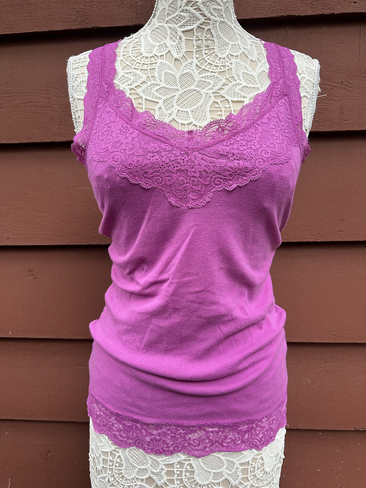 Mossimo Supply Co Purple Lace Trim Tank Top
