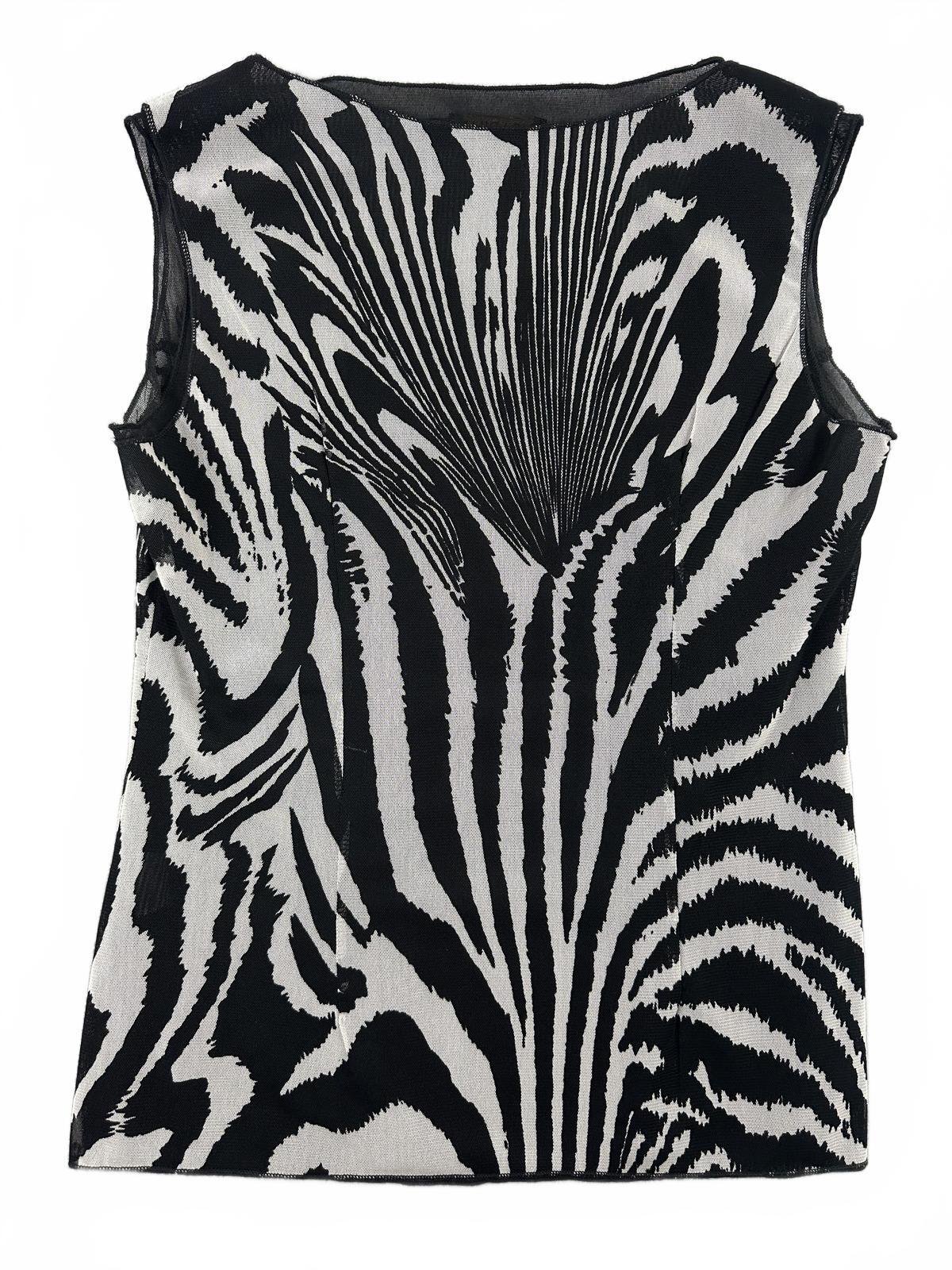 Picadilly Fashions Black and White Zebra Print Sleeveless Top