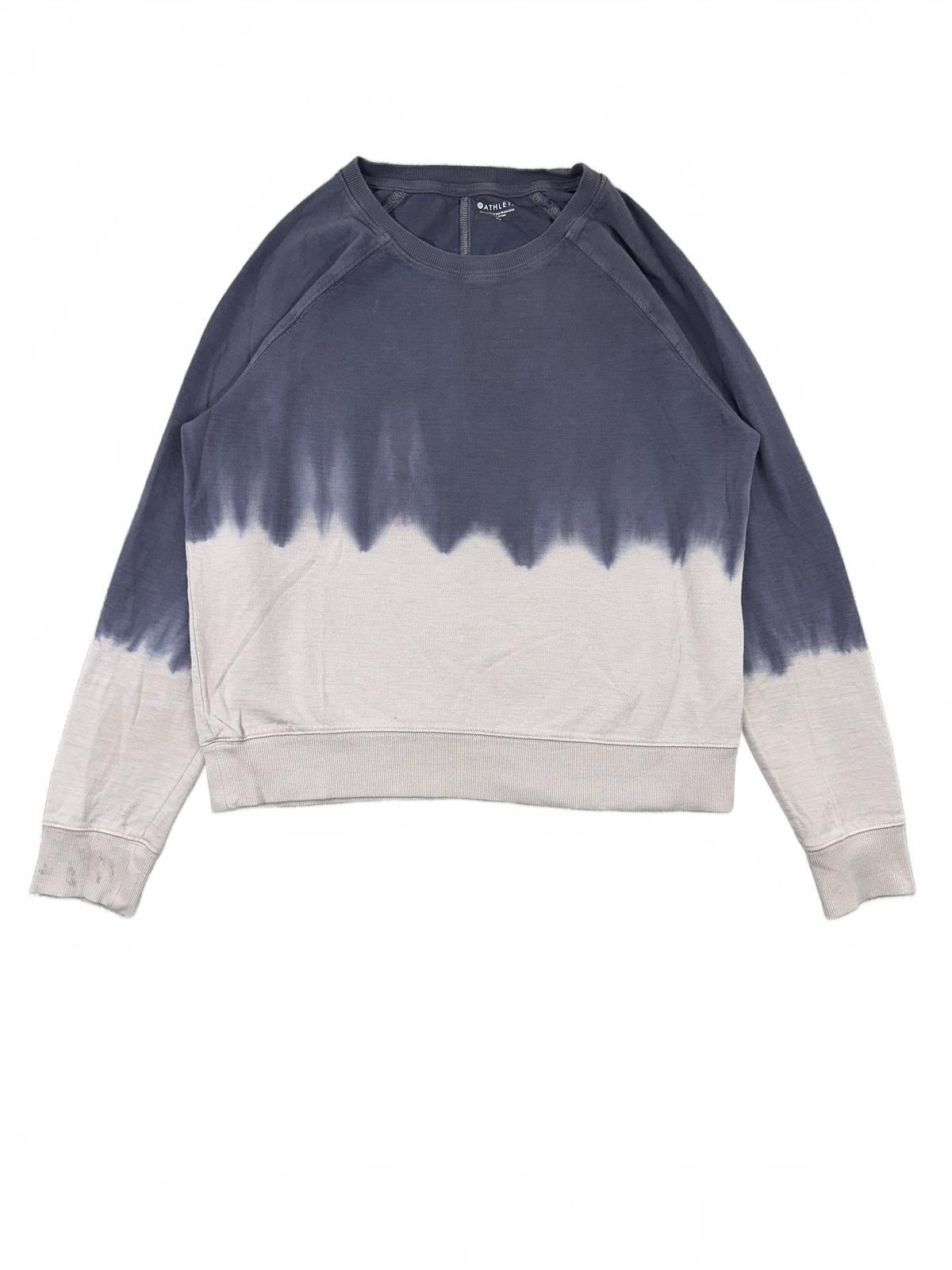 Athleta Tie Dye Crewneck Sweatshirt in Purple and Gray Casual Athleisure