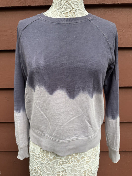 Athleta Tie Dye Crewneck Sweatshirt in Purple and Gray Casual Athleisure