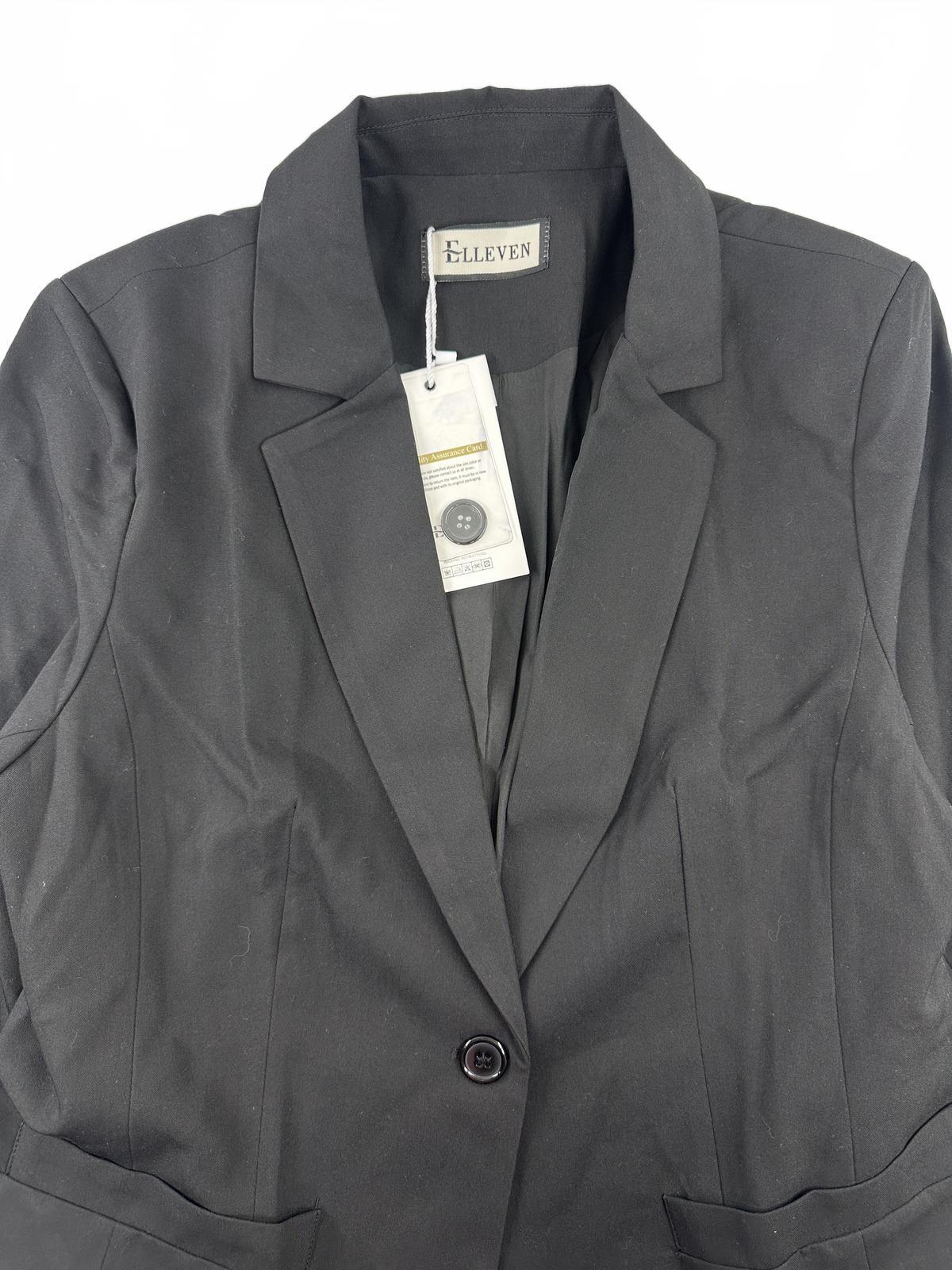 NWT Elleven Black Blazer Jacket Single Button 3/4 Sleeve