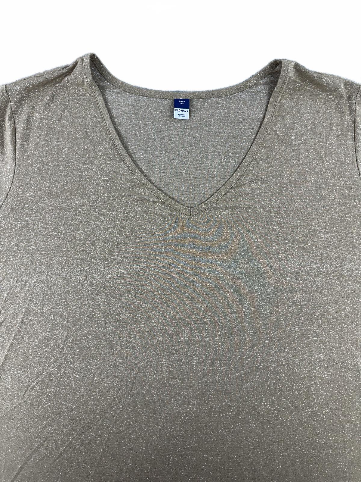 Old Navy Luxe  V Neck Tunic Top in Neutral Beige Gold Bohemian
