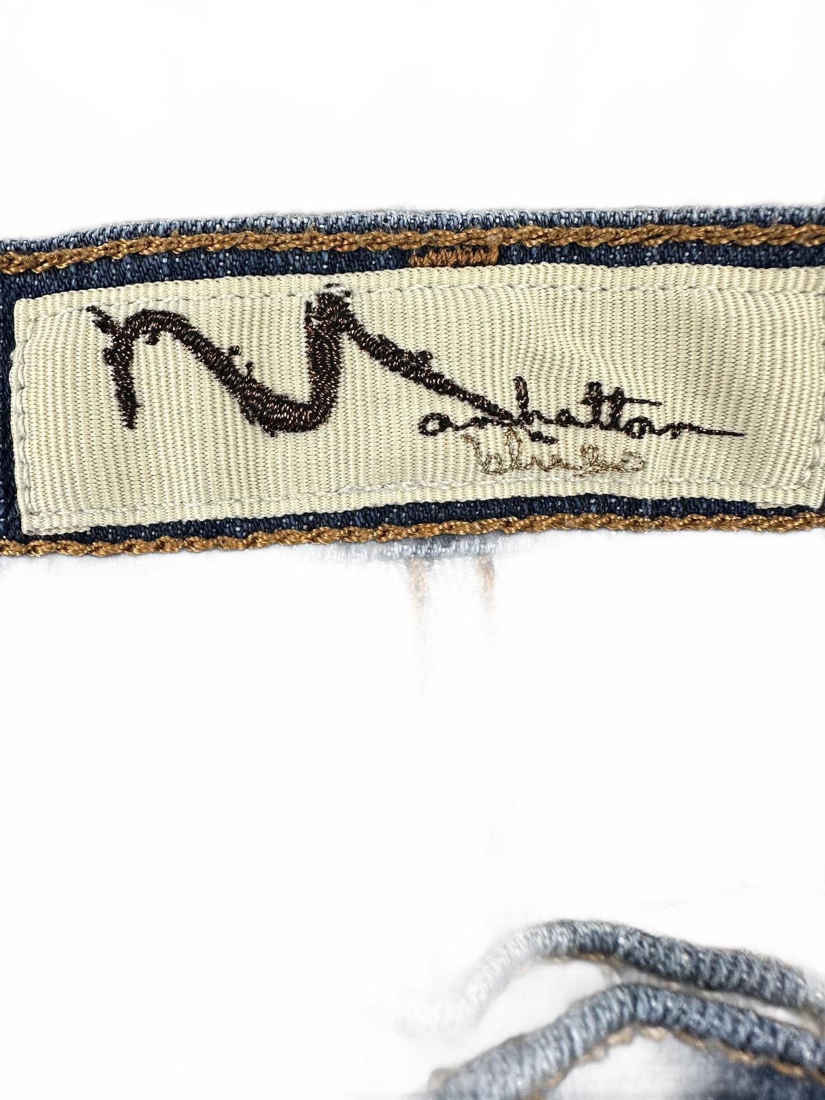 Manhattan Blue Denim Bootcut Jeans with Embellished Pockets