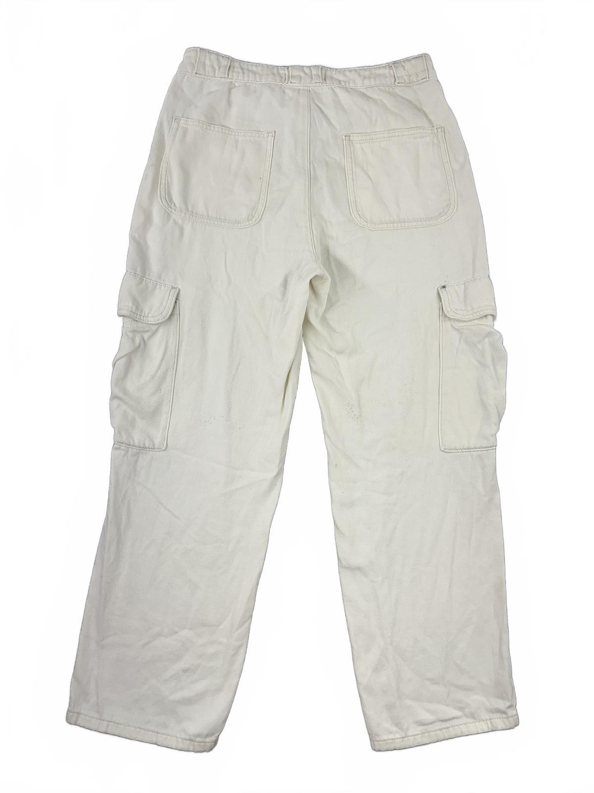 MNG Denim White Cargo Pants Relaxed Casual Utility