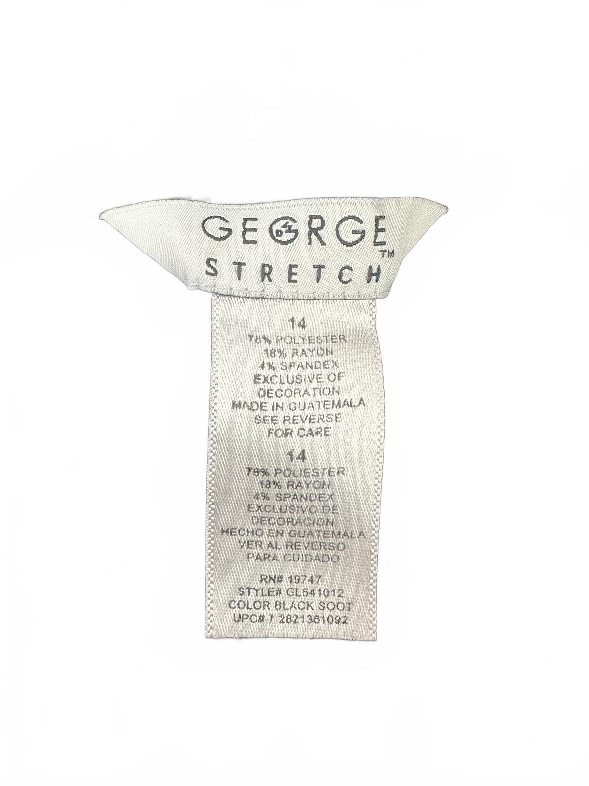 George Stretch Black Flared Skirt with Lace Trim Feminine Casual