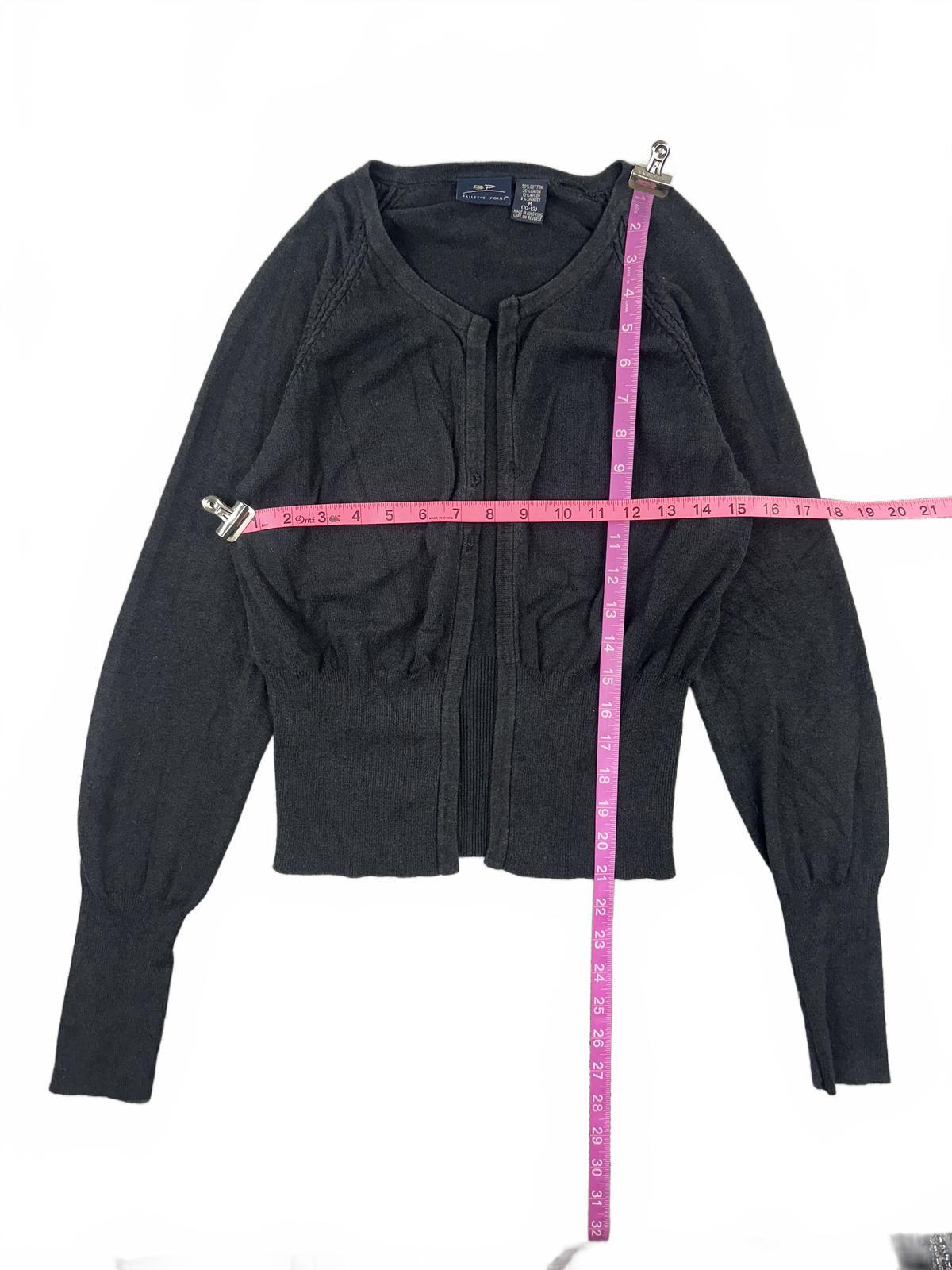Bailey's Point Black Button Up Cardigan Sweater Cotton Blend Classic