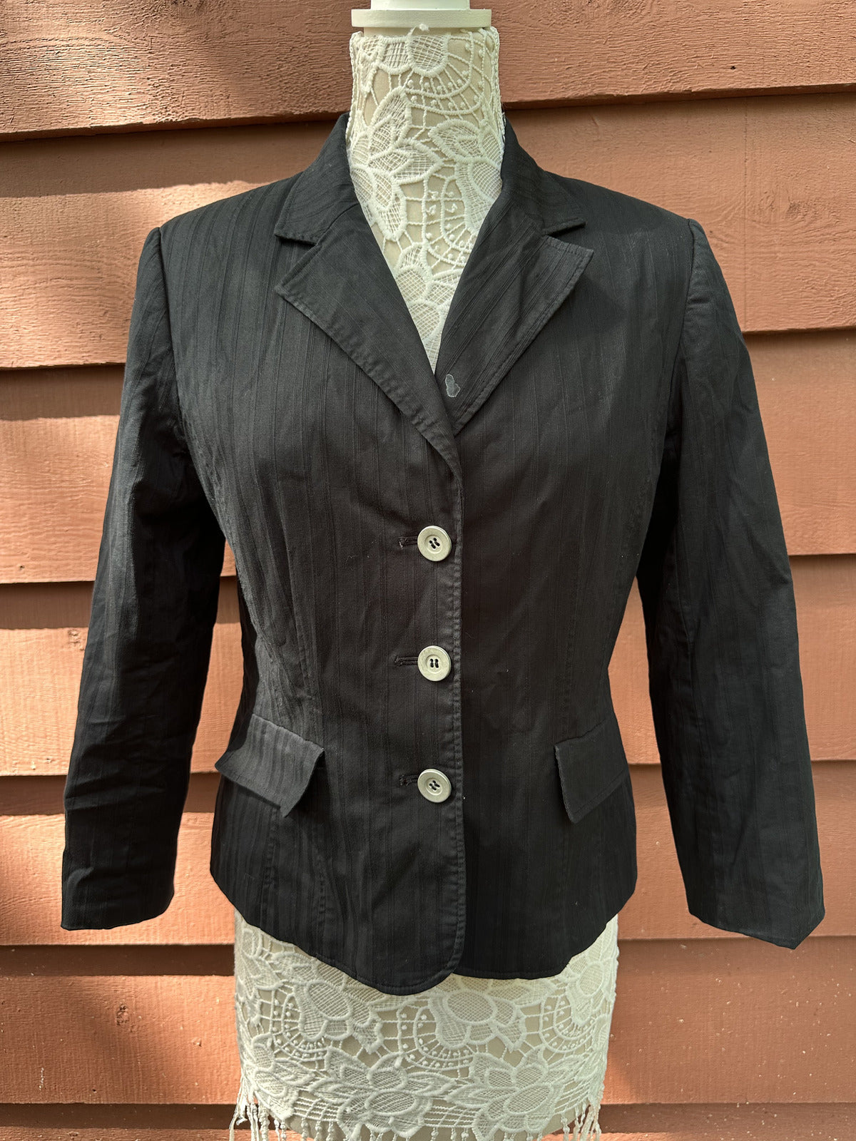 Apt. 9 Black Stretch Tailored Blazer Classic Business Casual Jacket