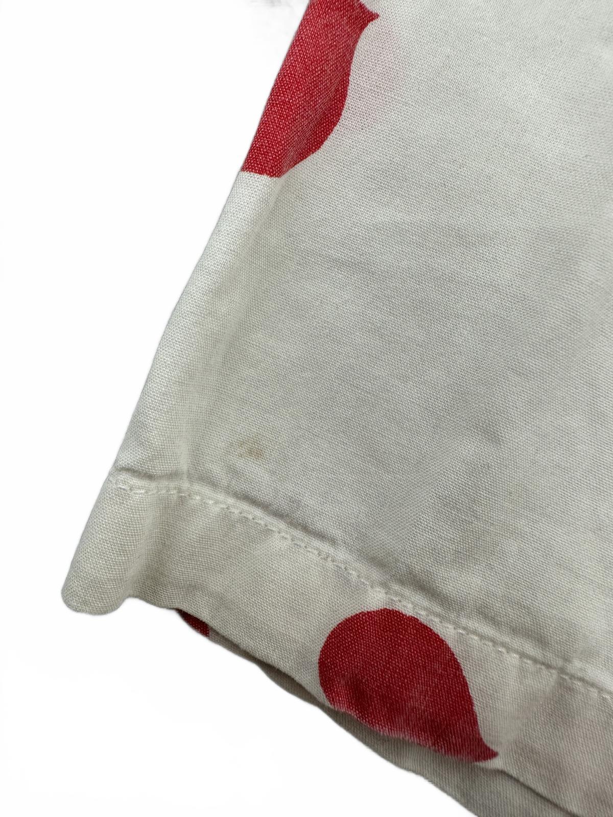 Coup de Coeur Vintage White Button Up Shirt with Red Heart Print Romantic Retro