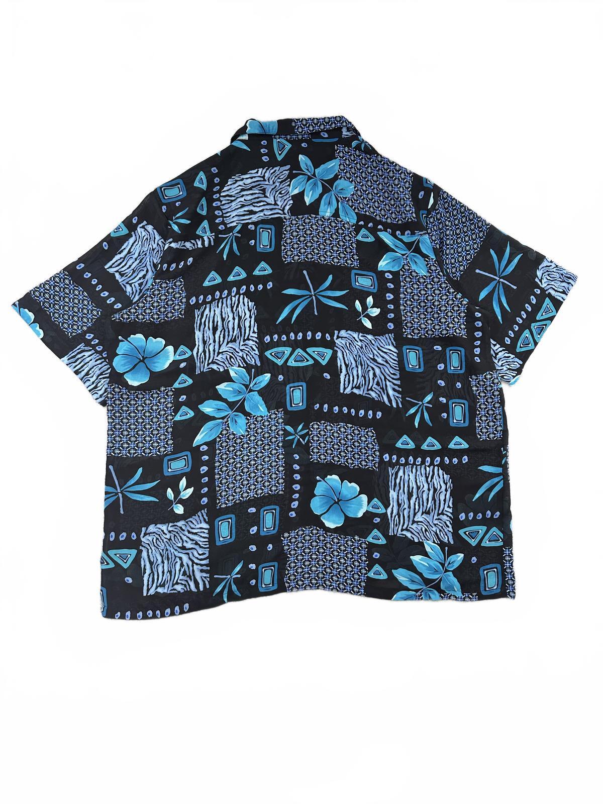 Pickaberry Plus Vintage Inspired Blue Floral Patchwork Shirt