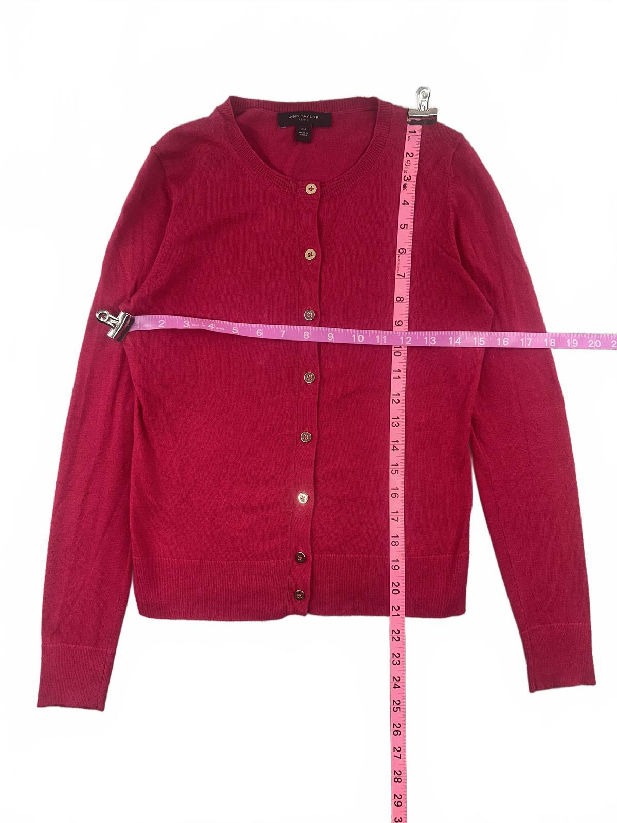 Ann Taylor Petite Pink Cardigan Sweater Soft Button Up Ribbed Cuffs