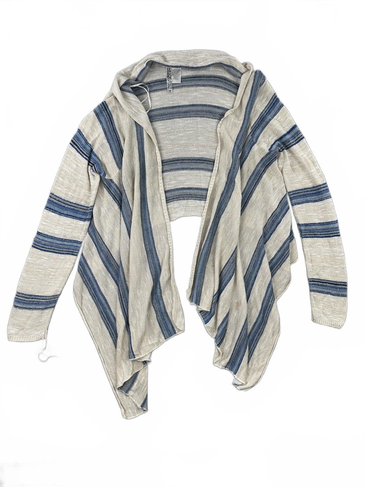 Absolutely Creative Worldwide Striped Open Front Cardigan Sweater