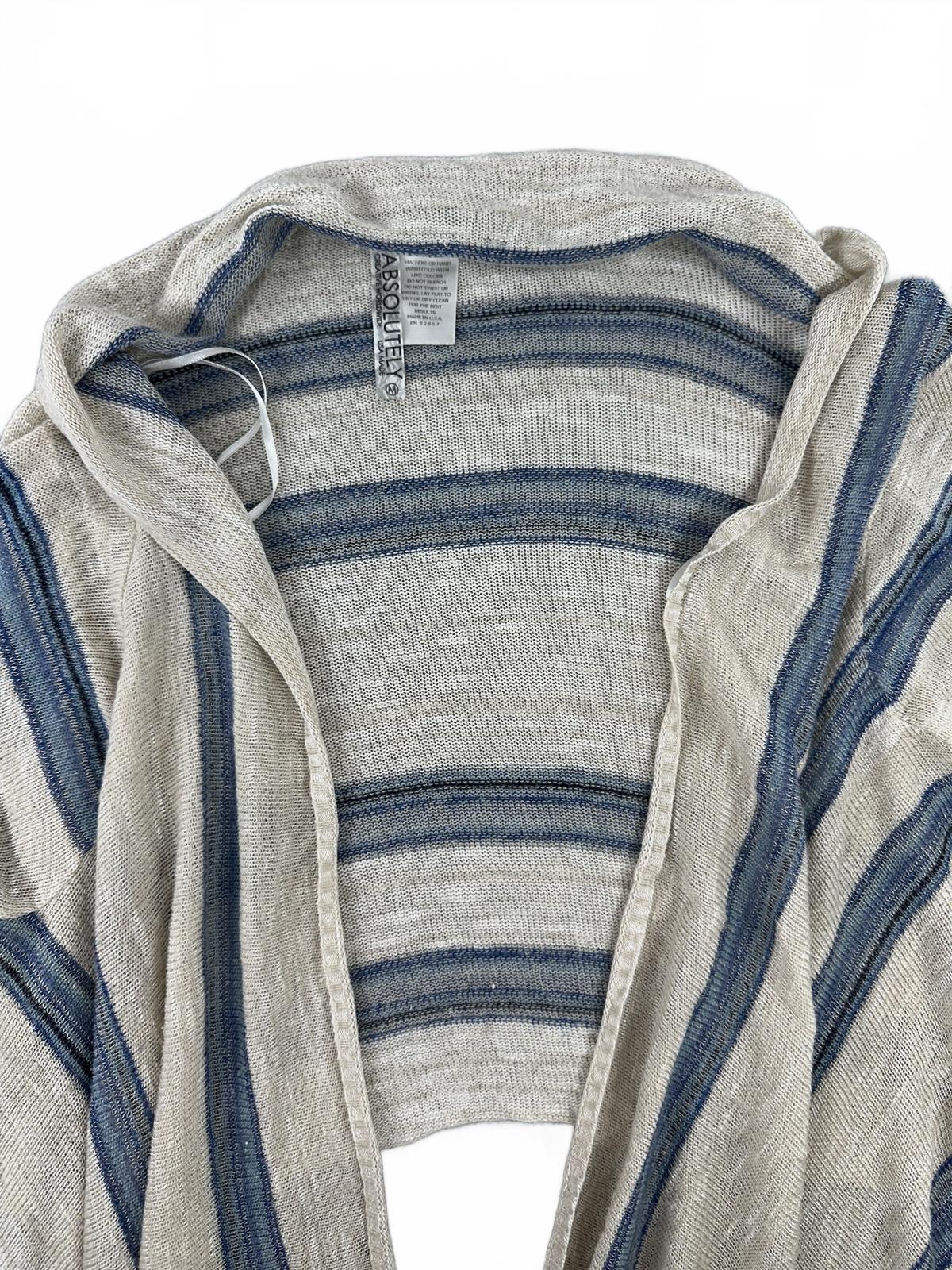 Absolutely Creative Worldwide Striped Open Front Cardigan Sweater