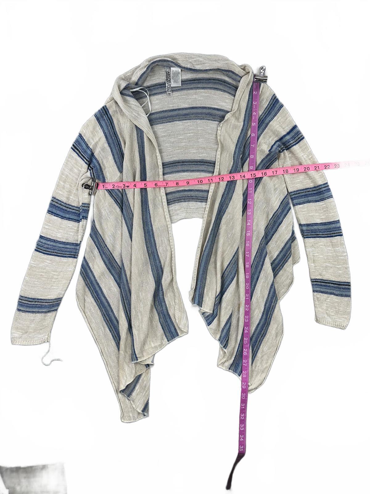 Absolutely Creative Worldwide Striped Open Front Cardigan Sweater
