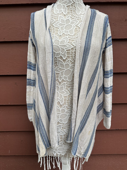 Absolutely Creative Worldwide Striped Open Front Cardigan Sweater