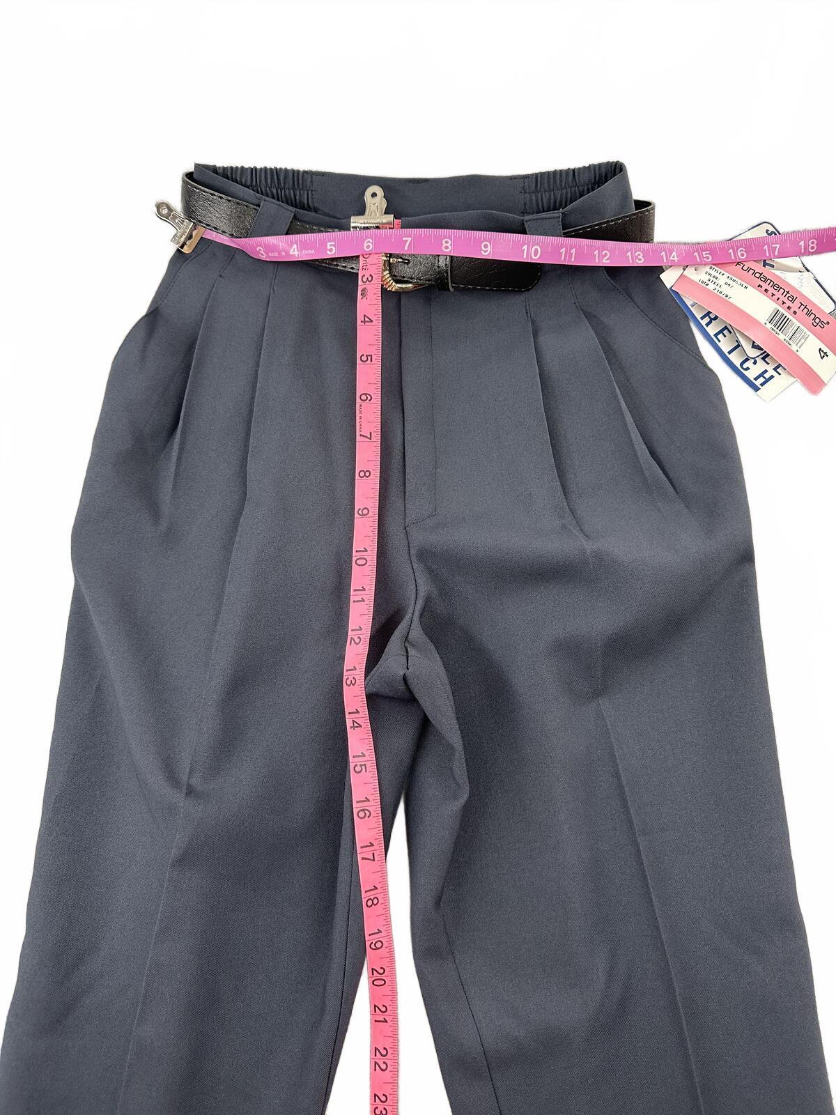 Fundamental Things Petite Grey Washable Stretch Trousers with Belt