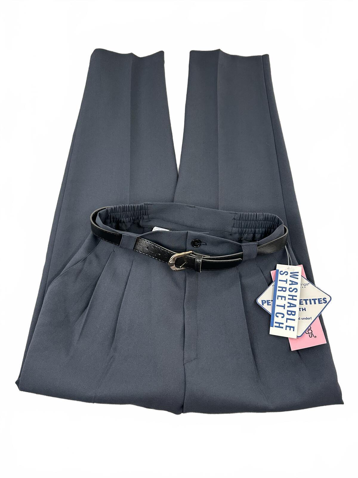 Fundamental Things Petite Grey Washable Stretch Trousers with Belt