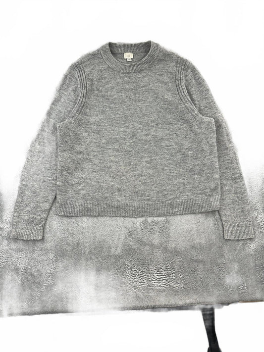 A New Day Gray Cozy Knit Crew Neck Sweater Casual Minimalist Lightweight