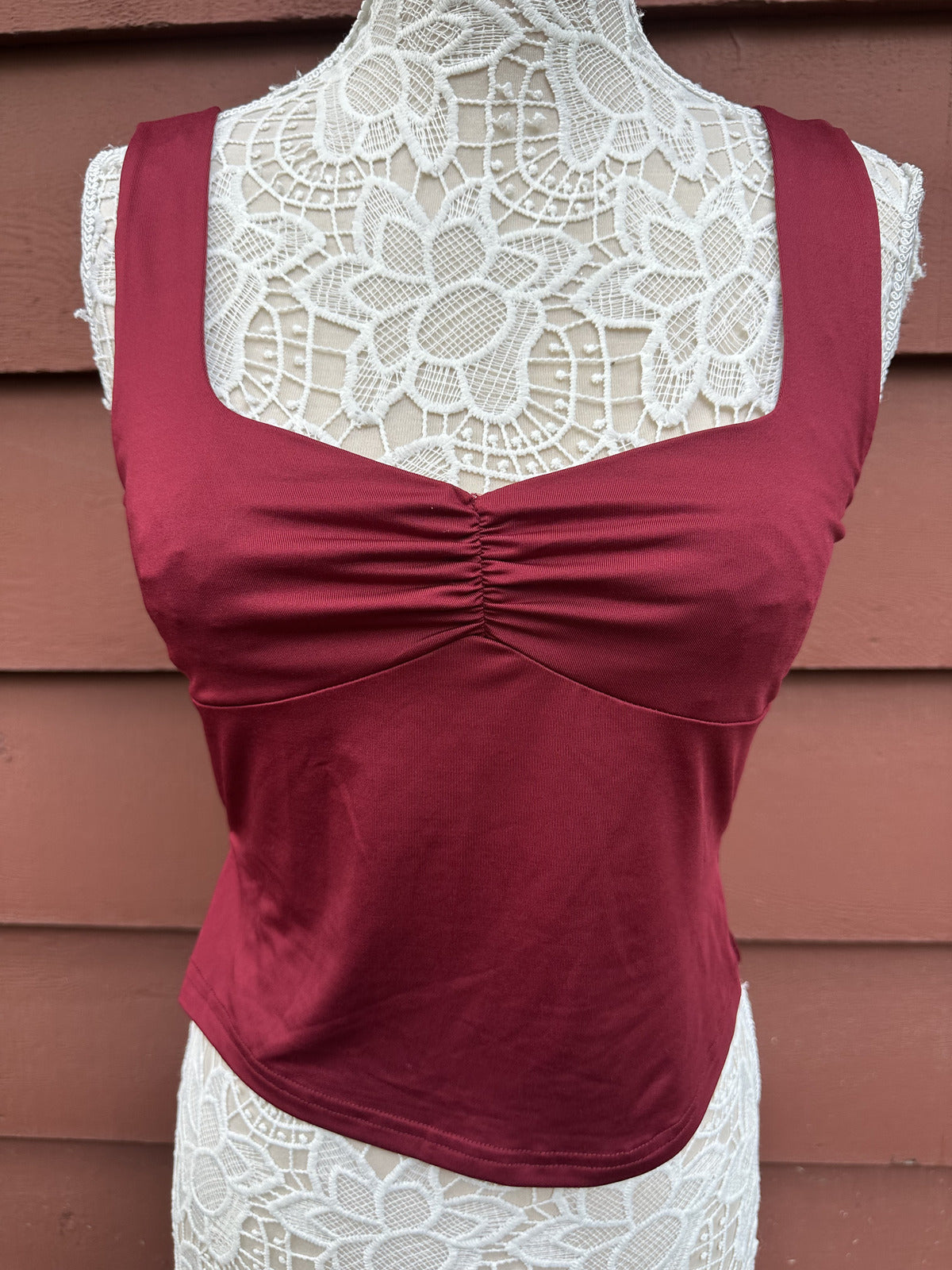NWT Edikted Burgundy Stretch Tank Top