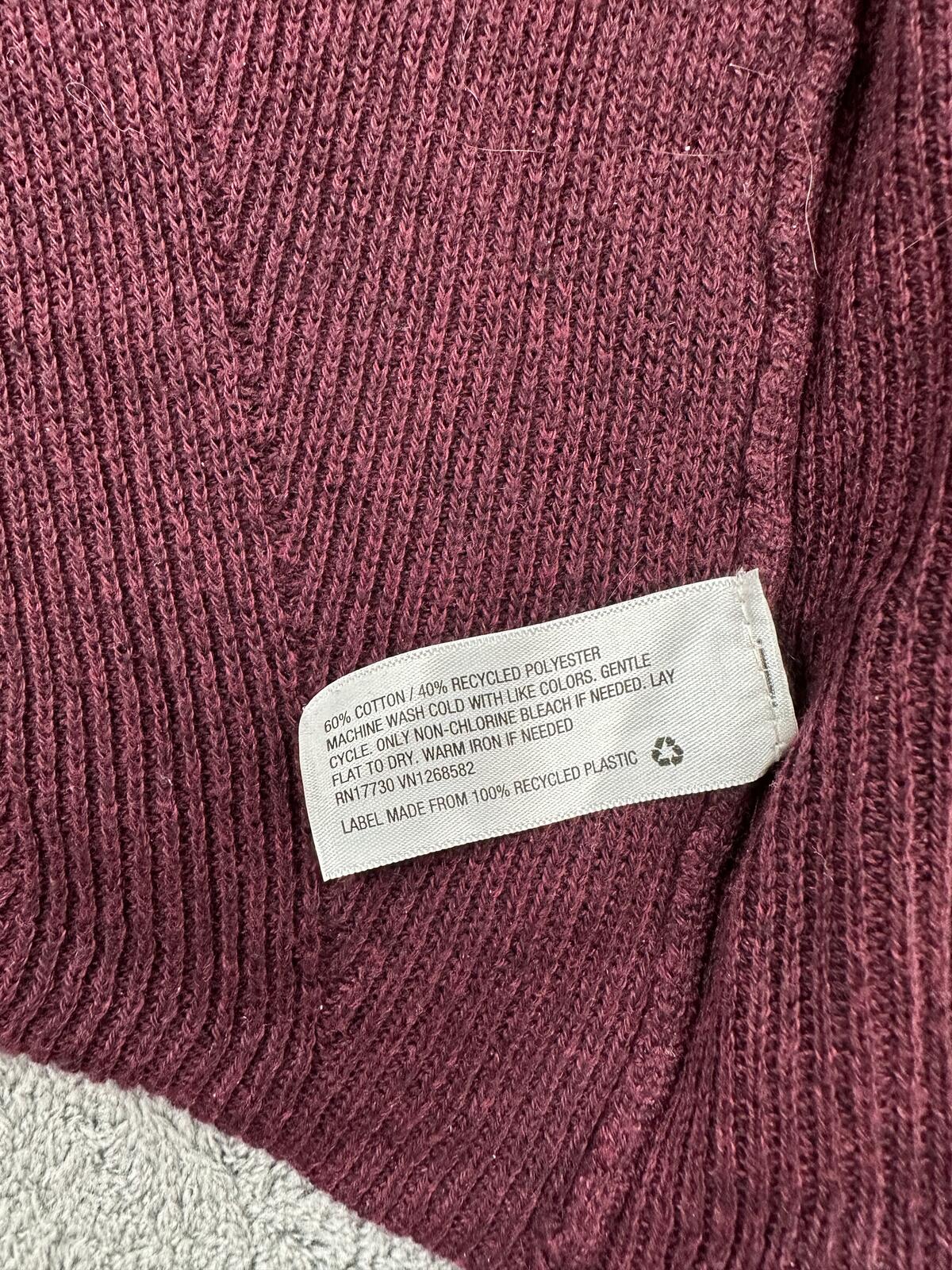 A New Day Burgundy Open Front Knit Cardigan Cozy Casual Layering Sweater