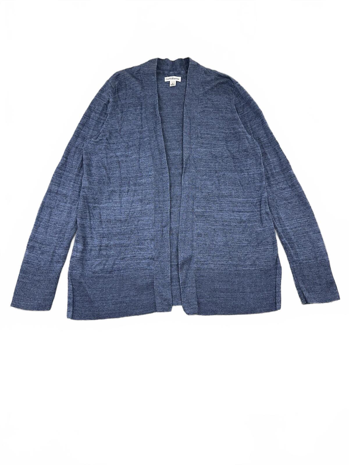 Croft & Barrow Lightweight Blue Open Front Cardigan Sweater