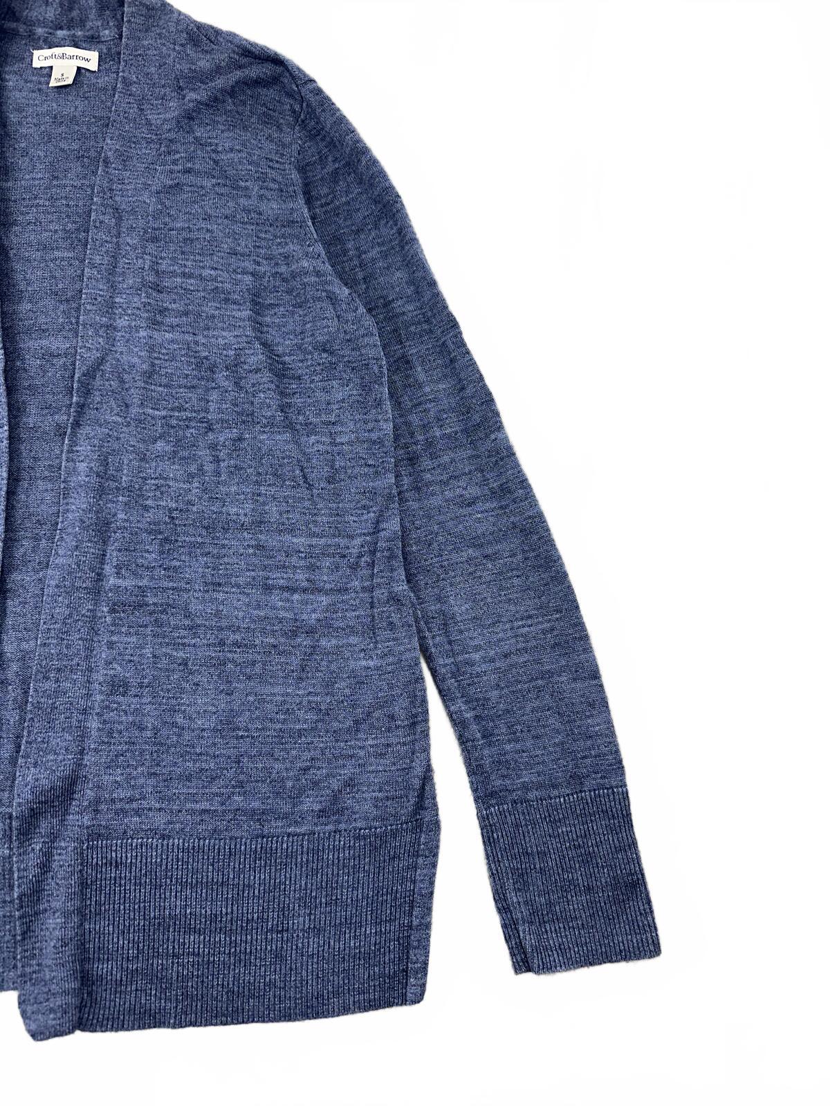 Croft & Barrow Lightweight Blue Open Front Cardigan Sweater