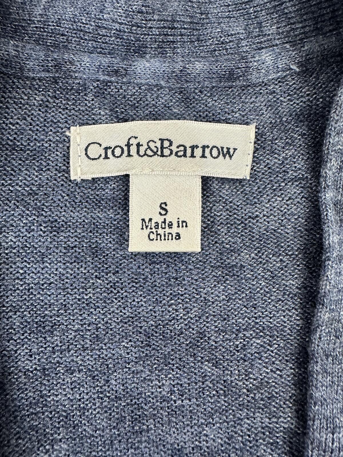 Croft & Barrow Lightweight Blue Open Front Cardigan Sweater