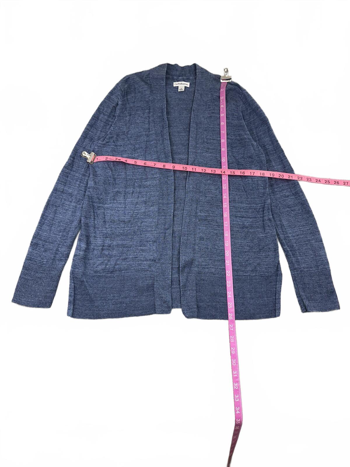 Croft & Barrow Lightweight Blue Open Front Cardigan Sweater