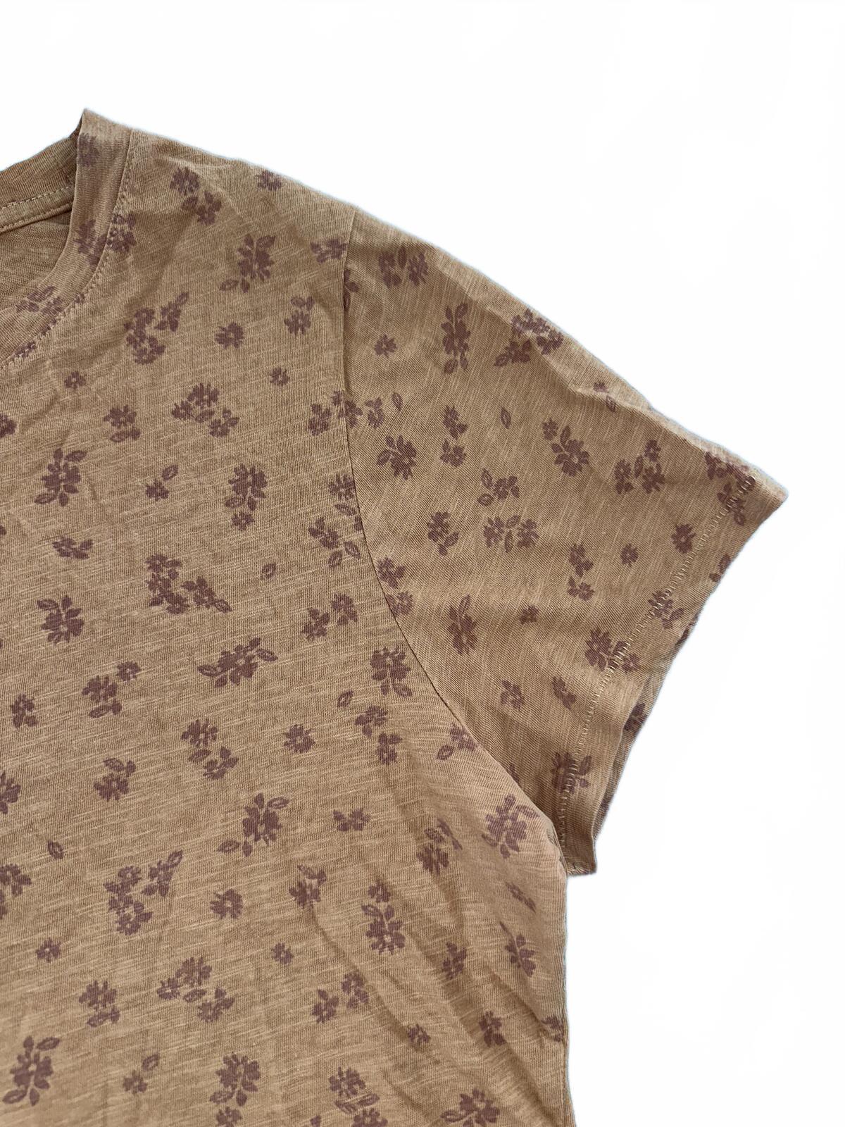 Sonoma Everyday Tee Brown Floral Vintage Inspired Casual Cotton Shirt