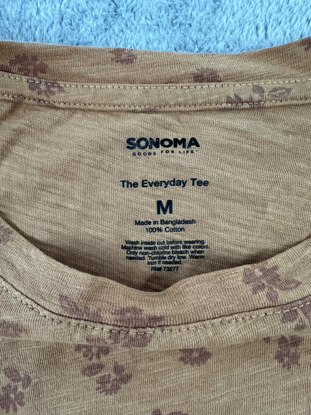 Sonoma Everyday Tee Brown Floral Vintage Inspired Casual Cotton Shirt