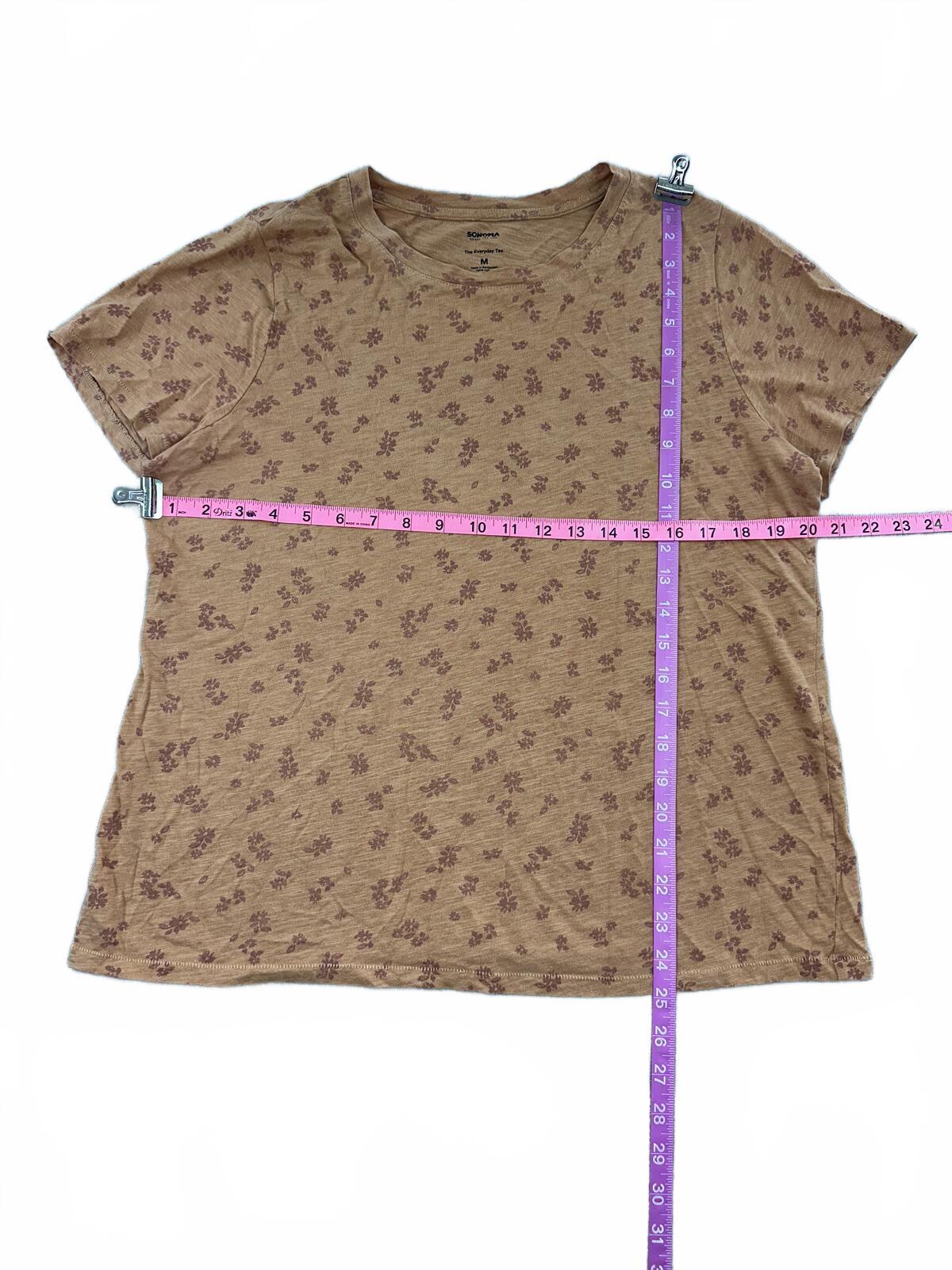 Sonoma Everyday Tee Brown Floral Vintage Inspired Casual Cotton Shirt