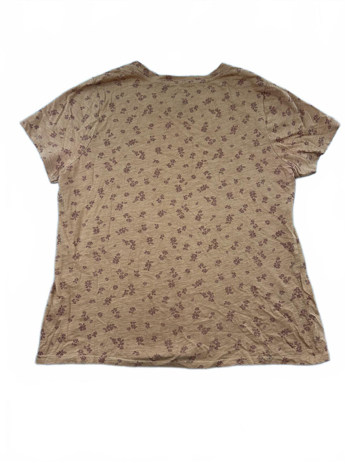 Sonoma Everyday Tee Brown Floral Vintage Inspired Casual Cotton Shirt