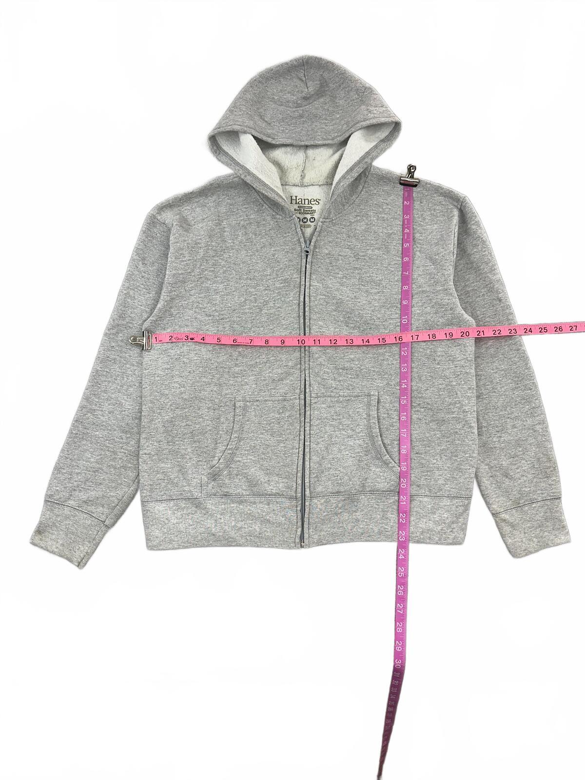 Hanes Classic Grey Zip Up Hoodie Casual Athleisure Sweatshirt