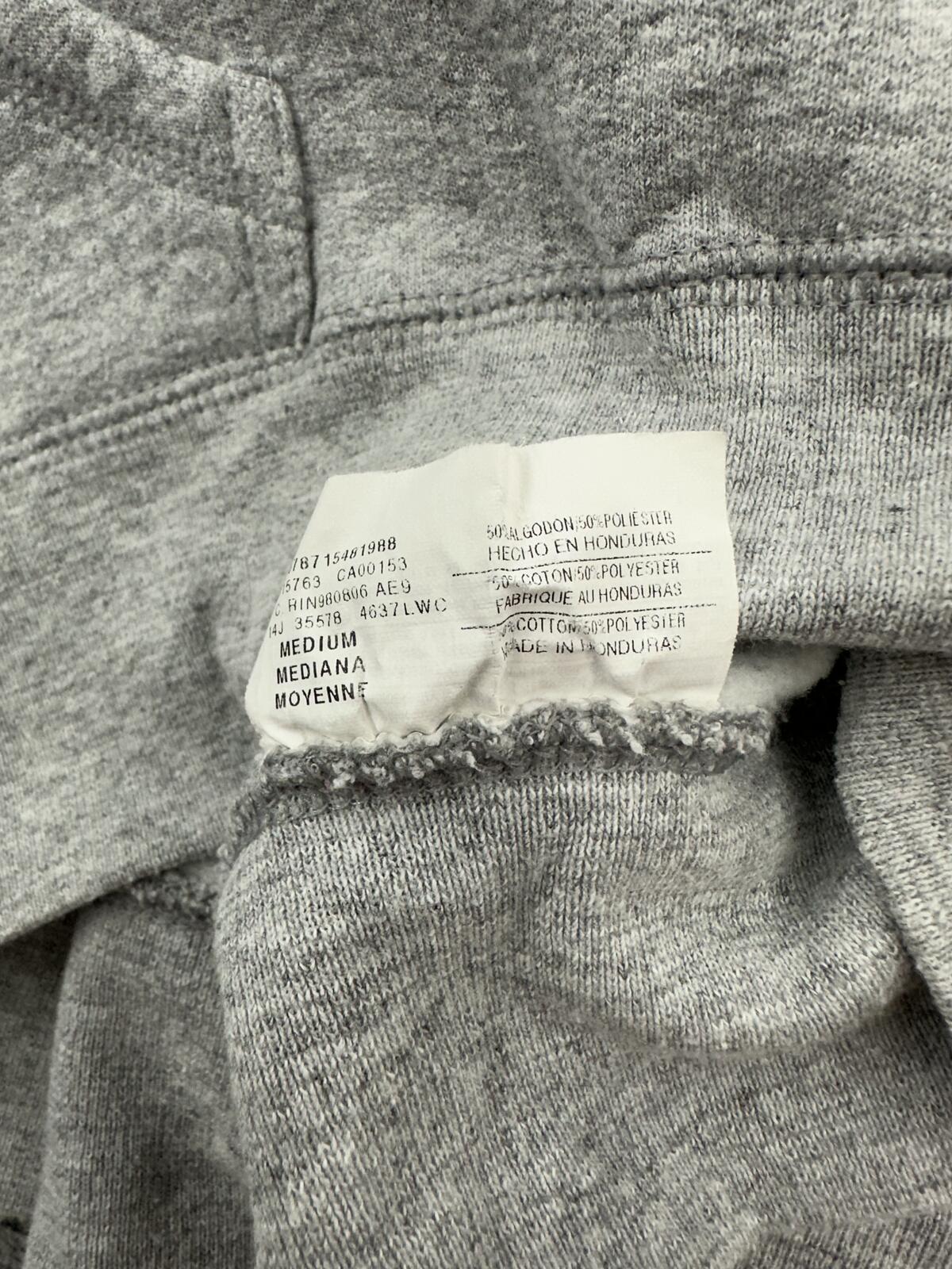 Hanes Classic Grey Zip Up Hoodie Casual Athleisure Sweatshirt