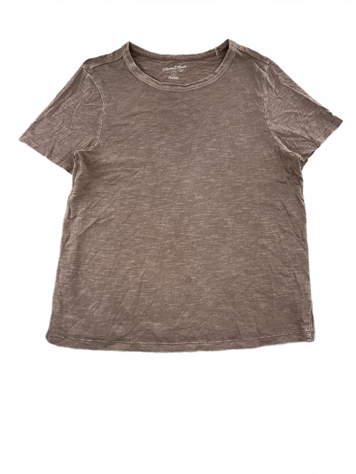 Universal Thread Brown Textured Short Sleeve T Shirt Casual Vintage