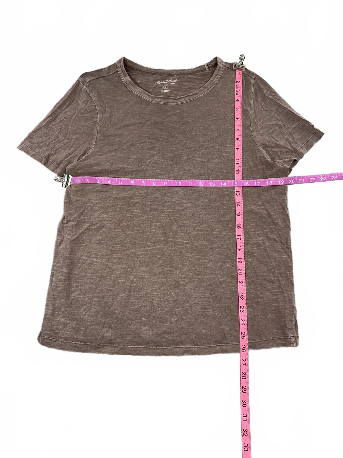 Universal Thread Brown Textured Short Sleeve T Shirt Casual Vintage