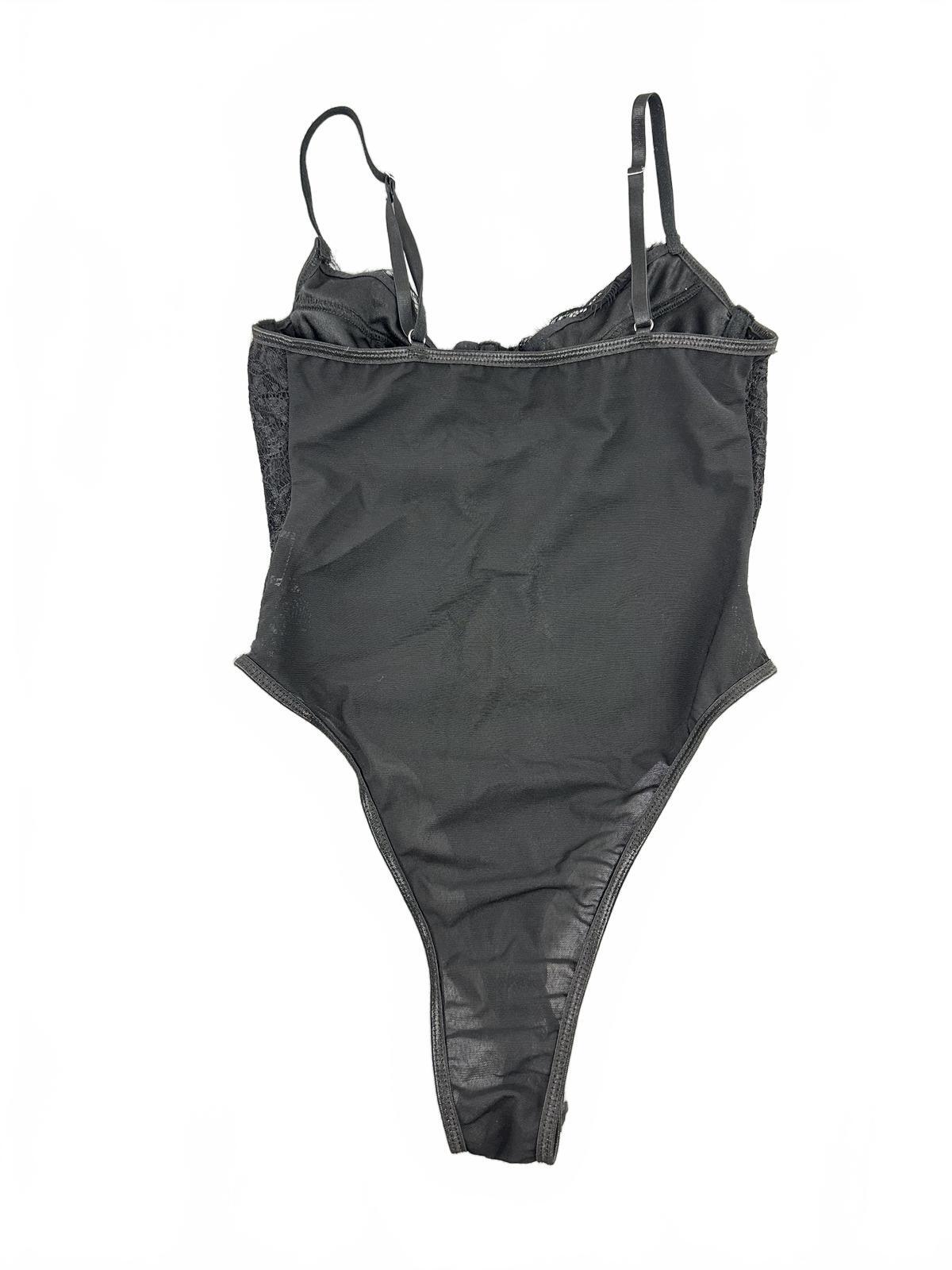 Black Lace Bustier Bodysuit Feminine Loungewear Party Festival Wear