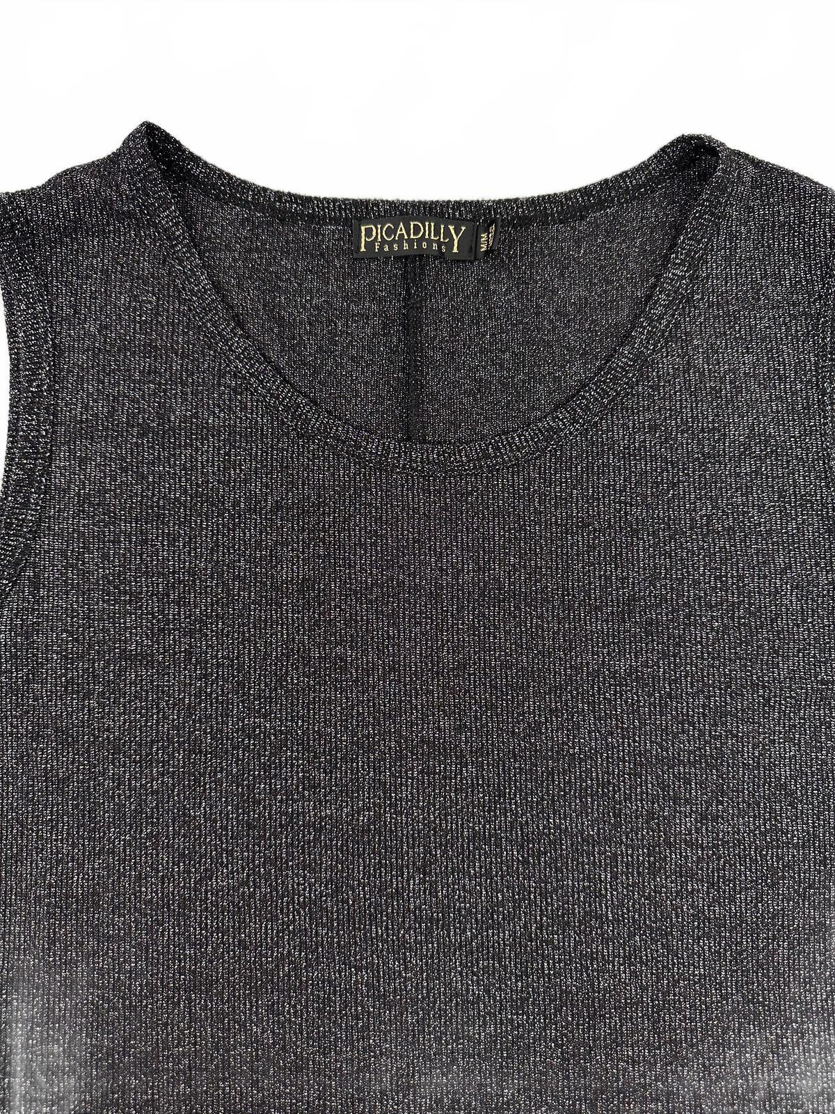 Picadilly Fashions Black Metallic Sleeveless Top