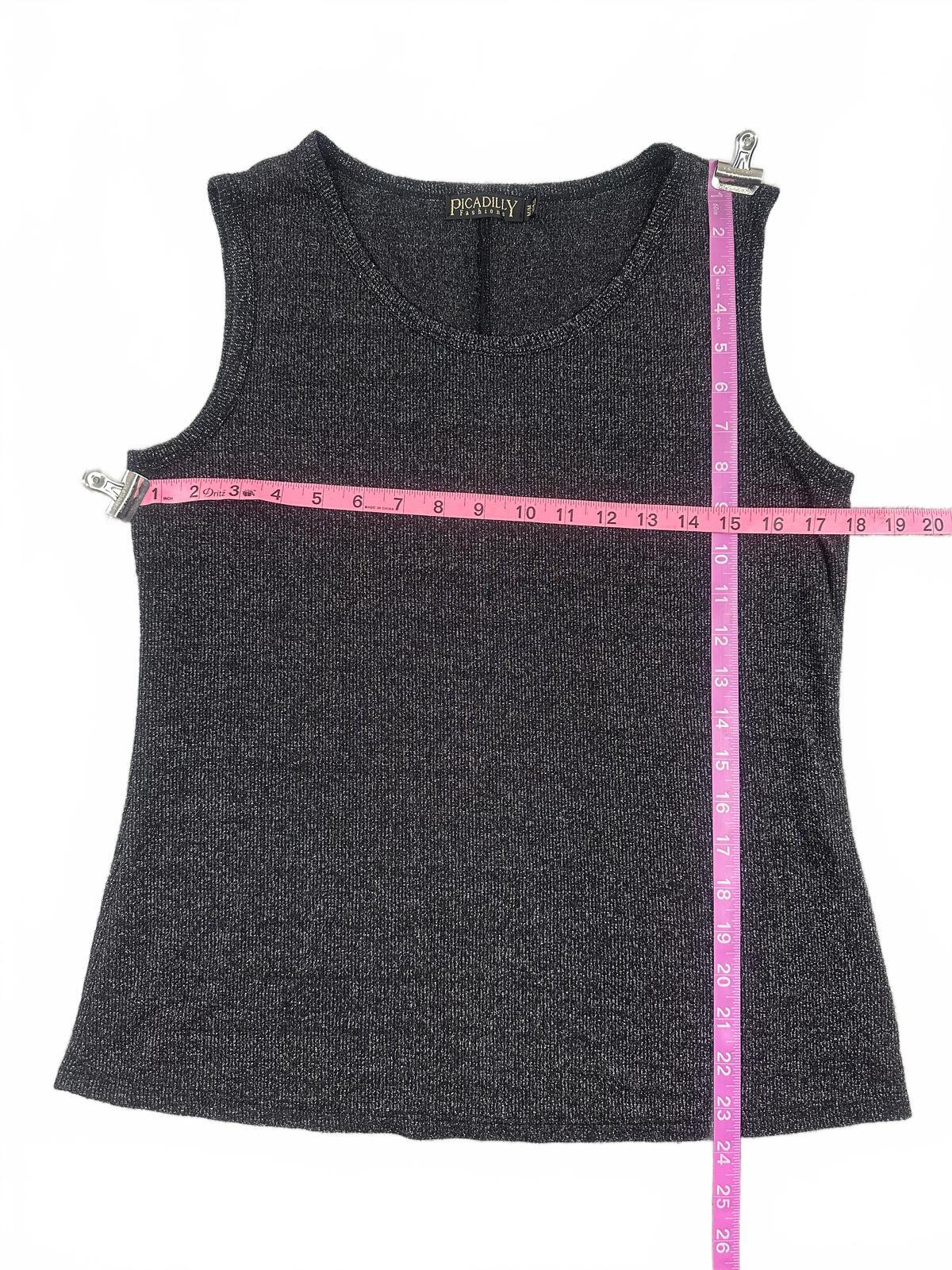 Picadilly Fashions Black Metallic Sleeveless Top