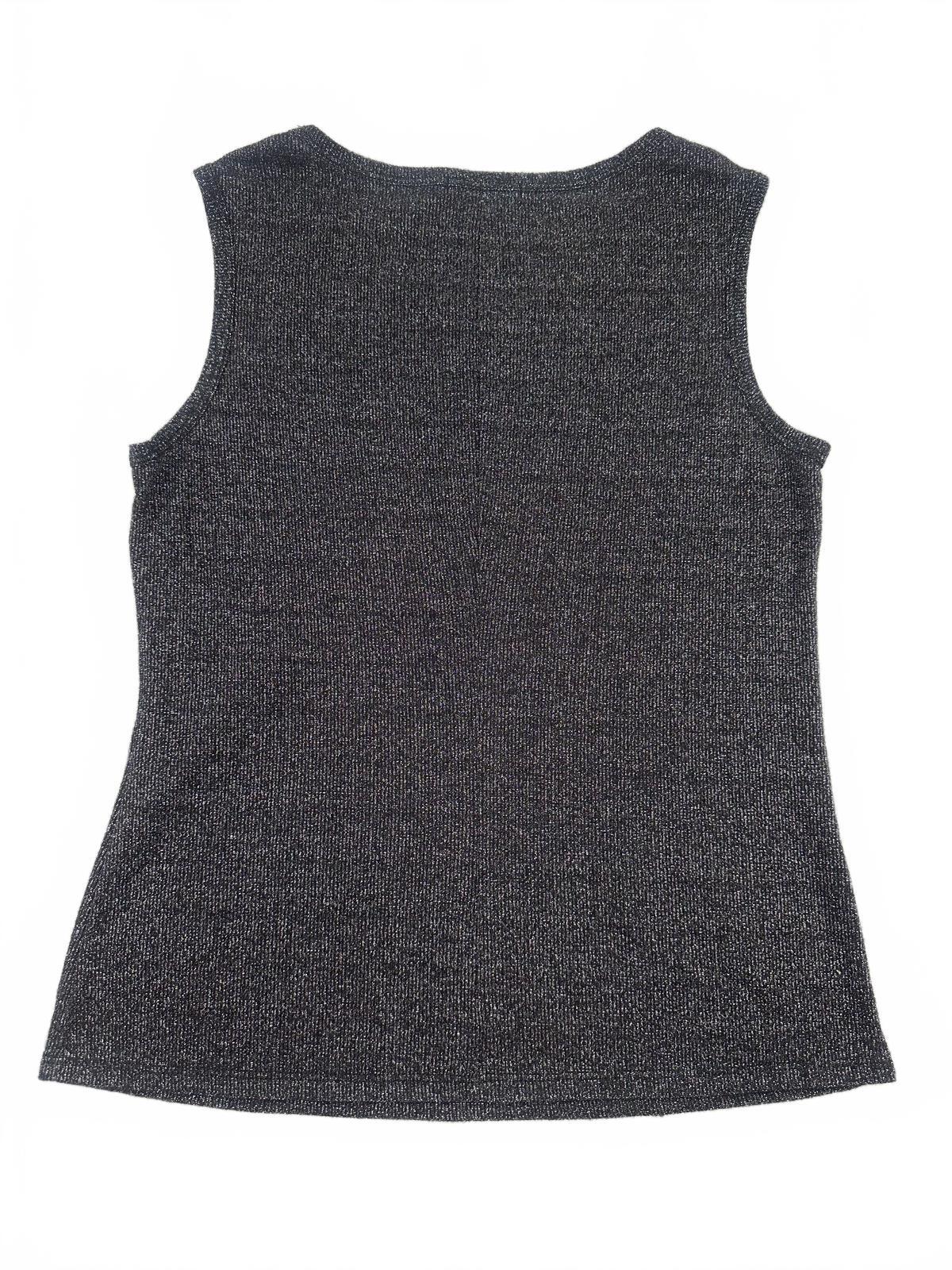 Picadilly Fashions Black Metallic Sleeveless Top