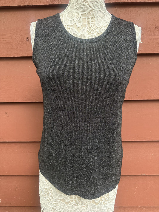Picadilly Fashions Black Metallic Sleeveless Top