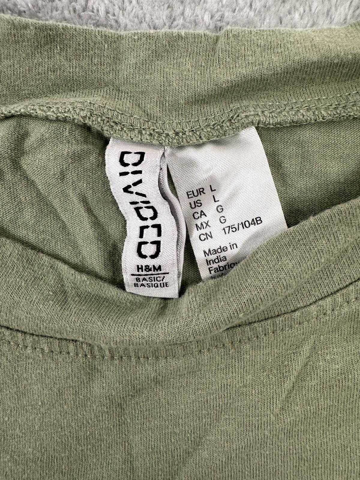 Divided Sage Green Cropped Tee Casual Minimalist Streetwear Cotton Top