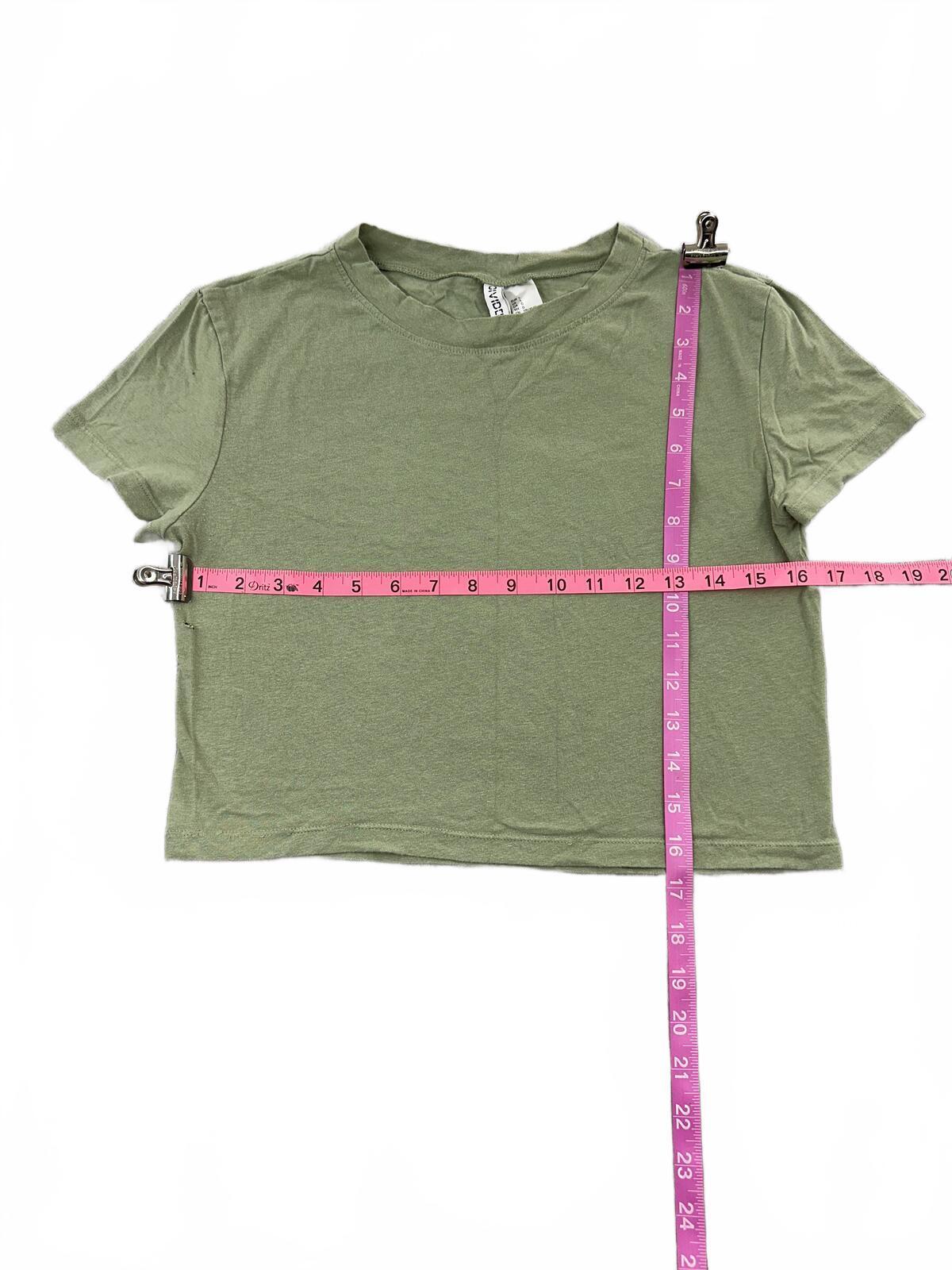 Divided Sage Green Cropped Tee Casual Minimalist Streetwear Cotton Top